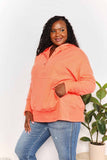 Double Take Quarter-Snap Dropped Shoulder Hoodie