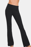 Zenana Full Size High Waist Wide Waistband Bootcut Active Pants