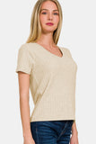 Zenana Ribbed Short Sleeve T-Shirt