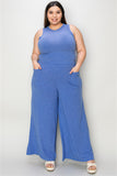 Basic Bae Full Size Ribbed Tank and Wide Leg Pants Set