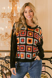 BiBi Granny Square Front Long Sleeve Top