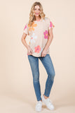 BOMBOM Women's Floral Short Sleeve T-Shirt