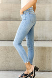 Judy Blue Full Size Button Fly Raw Hem Jeans