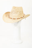 Fame Cowrie Shell Beaded String Straw Hat,