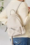 SHOMICO PU Leather Woven Backpack