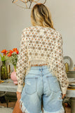 BiBi Dolman Sleeve Flower Crochet Lace Cover Up