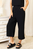 Devine Buttoned Round Neck Tank and Wide Leg Pants Set