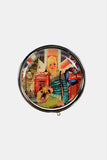 Nicole Lee USA Print Metallic Circular Small Pill Case