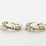 Alloy Pearl Hoop Earrings