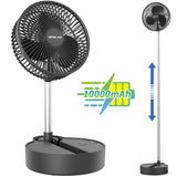 8" Portable Rechargeable Fan;  10000mAh Battery Operated Oscillating Fan