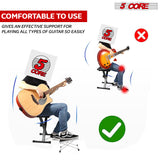 5 Core Guitar Footstool White| Adjustable Guitar Foot Rest| Solid Iron Guitar Foot Stand with 6-Level Height| Sturdy and Durable Guitar Leg Rest Step- GFS WH