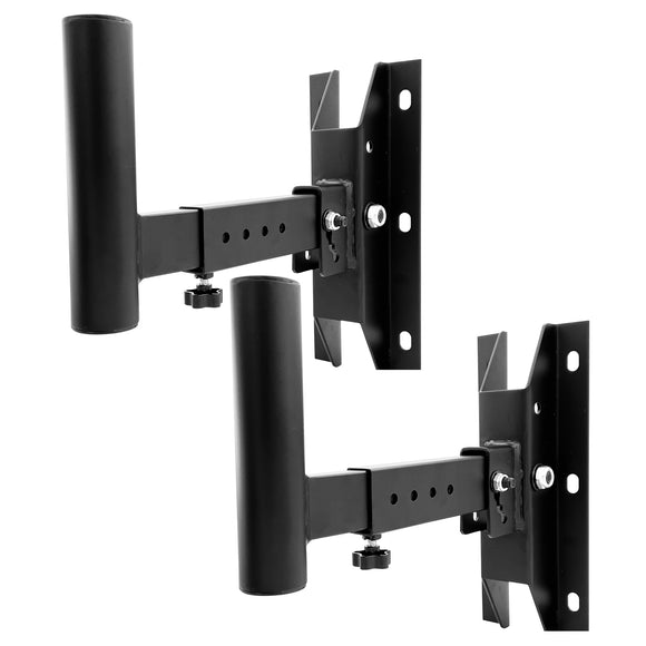 5 Core Pair of Speaker Stand Wall Mounted Bracket Heavy Duty Metal Supports 90 Lbs Holder Rotatable Angle, Adjustable Swivel Tilt Universal Hanger 2 Pieces- WST 02