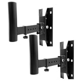 5 Core Pair of Speaker Stand Wall Mounted Bracket Heavy Duty Metal Supports 90 Lbs Holder Rotatable Angle, Adjustable Swivel Tilt Universal Hanger 2 Pieces- WST 02