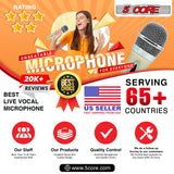 5 Core Microphone Wired Dynamic Vocal Handheld Mic Cardioid Unidirectional Microfono w On and Off Karaoke Switch Includes XLR Audio Cable for Singing, Public Speaking, & Parties PM 286 WH