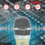 5 Core Microphone Wired Dynamic Vocal Handheld Mic Cardioid Unidirectional Microfono w On and Off Karaoke Switch Includes XLR Audio Cable for Singing, Public Speaking, & Parties PM 286 WH