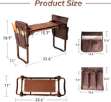 Widen Garden Kneeler and Seat Bench Folding Garden Workseat with EVA Foam Kneeling Pad and Dual Pouch