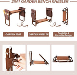 Widen Garden Kneeler and Seat Bench Folding Garden Workseat with EVA Foam Kneeling Pad and Dual Pouch