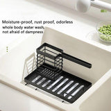 Kitchen Supplies Cloth Rack New Sponge Cloth Drain Rack with Chopstick Tube Easy Storage Storage Shelf Kitchen Sorting Rack