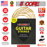 5 Core Guitar Strings Acoustic , Brass Guitar Strings .010-.048 Guitar Strings Acoustic 6 String set GS AC BRSS