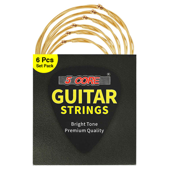 5 Core Guitar Strings Acoustic , Brass Guitar Strings .010-.048 Guitar Strings Acoustic 6 String set GS AC BRSS