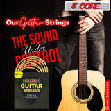 5 Core Guitar Strings Acoustic , Brass Guitar Strings .010-.048 Guitar Strings Acoustic 6 String set GS AC BRSS