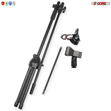 5 Core Microphone Stand + Phone Holder Floor Boom Mic Stand Gooseneck + Tablet Holder Collapsible Adjustable Tripod Mic Stand w Two Mic Clips + Carry Bag for Singing Karaoke Studio Parties MS MOB