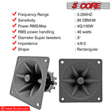 5 Core Tweeter 3.25" x 3.25" • 40W Max Component Square Driver • Piezo Horn Element Super Replacement DJ Tweeters • for Smooth Extended Frequency Response- TW 303 SQ