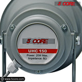 5 CORE Paging PA Horn Weatherproof 9 Inch Indoor Outdoor 20 Watt RMS 200W PMPO 8 Ohm Loud Speaker Alarm Siren Grey - UHC 150