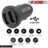 5 Core Car Charger Cigarette Lighter USB Charger Aluminum Alloy Dual USB w LED Fast Charging Power Adapter for iPhone iPad Samsung Galaxy -CDKC13 2Pcs