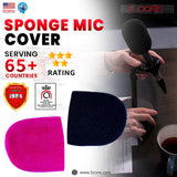 5 Core Thick Handheld Stage Microphone Windscreen Foam Cover Mic Covers Foam Protection For Dynamic Vocal Microphone For Karaoke Black & Pink - SPONGE