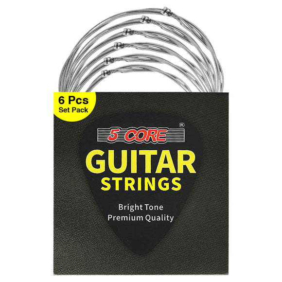 5 Core Guitar strings 6 Pieces Nickel Acoustic Electric Guitar Strings guitar & bass accessories, Light, Gauge 0.09-0.042 Nickel Wound Shield Package Corrosion free - GS EL