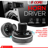 5 Core Compression Driver 1" Exit Screw-On Horn 200W PMPO Tweeter Driver Unit High Frequency 8 Ohms 1" Voice Coil 108dB Also-for Car Audio Speaker System 5C-D26