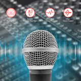 5 Core Premium Vocal Dynamic Cardioid Handheld Microphone Neodymium Magnet Unidirectional Mic; 16ft Detachable XLR Deluxe Cable to ? Audio Jack; Mic Clip; On/Off Switch for Karaoke Singing ND-58