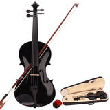 New 4/4 Acoustic Violin Case Bow Rosin C | Black