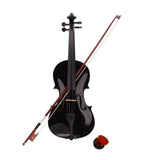 New 4/4 Acoustic Violin Case Bow Rosin C | Black