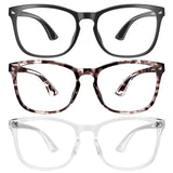 G8082 Blu-ray Glasses 3P Sand Black + Transparent White + Leopard Color