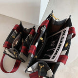 Canvas Stripe Tote Bag Vintage Shoulder Crossbody Bags Large Small Size Versatile Handbags Shopping Storage Handbag