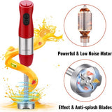 KOIOS Immersion Blender, Upgraded 5-in-1 Handheld Blender 1000W 12 Speed with Turbo Mode, Stick Blender,600ml Mixing Beaker,500ml Food Processor, Whisk, Milk Frother, BPA-Free, Red