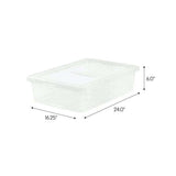 28 Quart Under Bed Plastic Storage Box, Clear, Set of 4