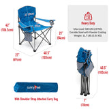 XXL Oversized Camping Chair Heavy Duty 500 LBS for Big Tall People Above 6'4 Padded Portable Folding Sports Lawn Chairs with Armrest Cup Holder & Pocket for Outdoor/Travel/Picnic/Camp