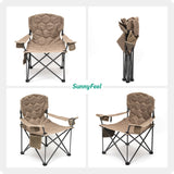 XXL Oversized Camping Chair Heavy Duty 500 LBS for Big Tall People Above 6'4 Padded Portable Folding Sports Lawn Chairs with Armrest Cup Holder & Pocket for Outdoor/Travel/Picnic/Camp