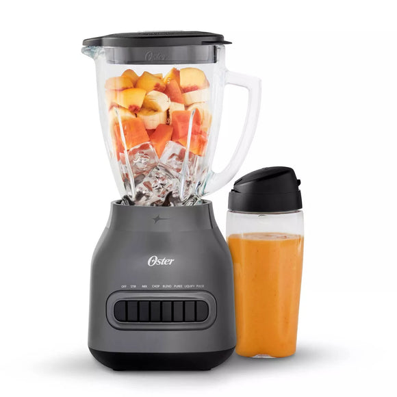 Easy-to-Clean Blender with Dishwasher-Safe Glass Jar with a 20 oz. Blend-n-Go Cup | black