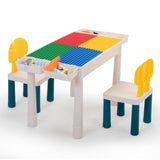 Multifunctional Rectangular Building Block Table - Red and Blue (with DIY Blocks)