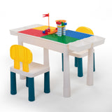 Multifunctional Rectangular Building Block Table - Red and Blue (with DIY Blocks)