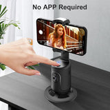 Auto Face Tracking Tripod - 360° Rotation Auto Tracking Phone Holder, No App, Phone Camera Mount with Remote and Gesture Control, Rechargeable Smart Shooting Holder for Video Recording