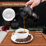 Mini French Press Coffee Maker 1 Cups, 12oz Coffee Press, Perfect for Coffee Lover Gifts Morning Coffee, Maximum Flavor Coffee Brewer with Stainless Steel Filter, 350ml - Small