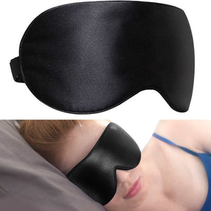 Lacette 100% Mulberry Silk Eye Mask for Men Women, Block Out Light Sleep Mask & Blindfold, Soft & Smooth Sleep Mask, No Pressure for A Full Night's Sleep, Black