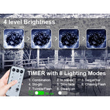 Christmas Lights Outdoor, 197 FT 580 LED Christmas Decorations Lights/Waterproof String Fairy Lights Plug in with 8 Modes and Timer Lights for Door/Yard/Party/Christmas Decor