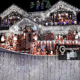 105ft Outdoor Christmas Decoration Lights,1000 LED 8 Modes Curtain Fairy Lights with 50 Drops,