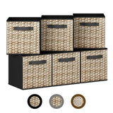 6 Pack Fabric Storage Cubes with Handle, Foldable 11 Inch Cube Storage Bins, Storage Baskets for Shelves, Storage Boxes for Organizing Closet Bins